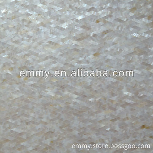 Pure white river shell mosaic tile Herringbone pattern